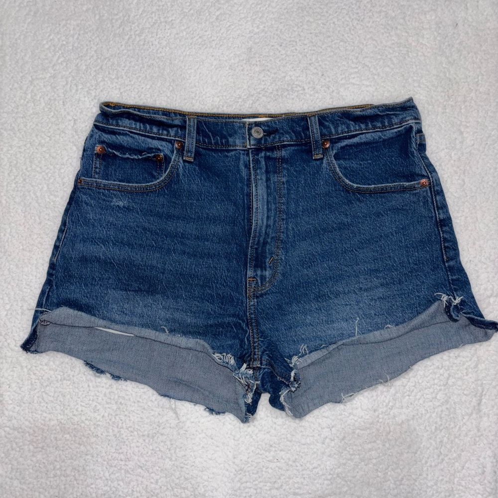 Abercrombie & Fitch Dark Blue Jean Shorts